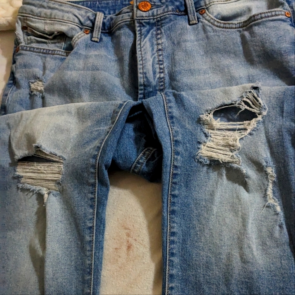 Size 12, Sevens jeans, light and dark blue jeans